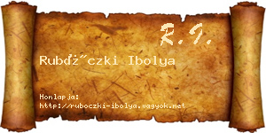 Rubóczki Ibolya névjegykártya